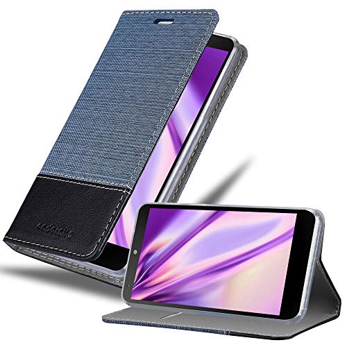 Cadorabo Funda Libro para LG Nexus 5 en Azul Oscuro Negro - Cubierta Proteccíon con Cierre Magnético, Tarjetero y Función de Suporte - Etui Case Cover Carcasa