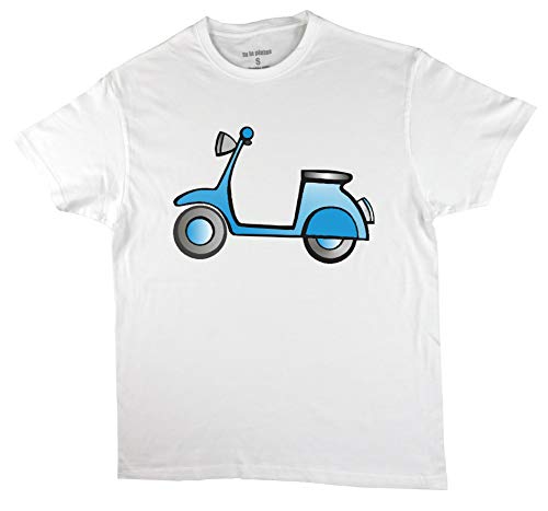 Camiseta con Diseño Moto Vespa Talla Adulto (Blanco, Talla S)