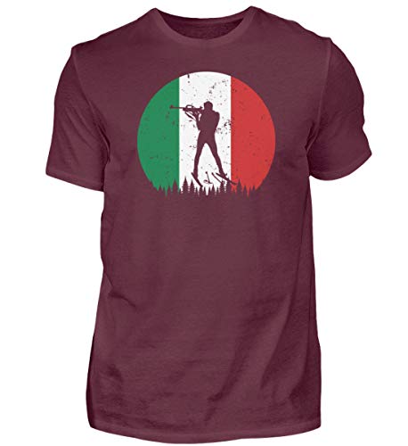 Camiseta de Biathlon Italia para hombre, diseño de la Copa Mundial de Italia Rojo (Burgunder). M