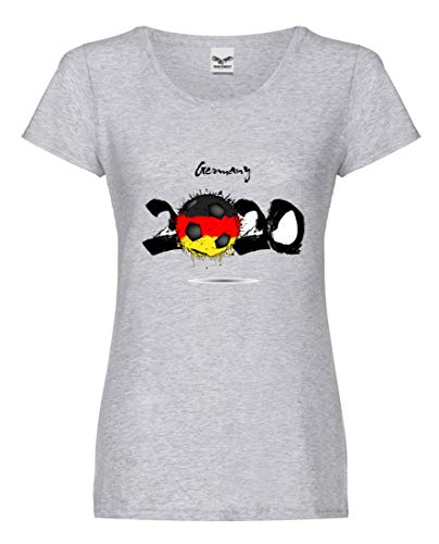 Camiseta de la selección alemana de fútbol 2020, para mujer y mujer gris L