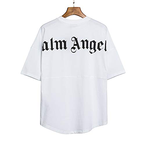 Camiseta de manga corta para hombre y mujer, diseño de Palm Angel con letras y cuello redondo de algodón, manga murciélago, C, S