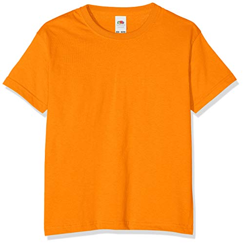 Camiseta de manga corta para niños, de la marca Fruit of the Loom, Unisex Naranja naranja 3 años