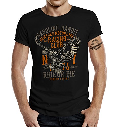 Camiseta de motorista de New York Racing Club. Negro S