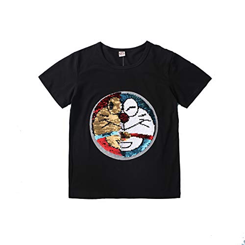 Camiseta de Sudadera con Lentejuelas mágica para niños y niños Camiseta sin Mangas de algodón (3-13 años) (140（8-9 años）, 22)