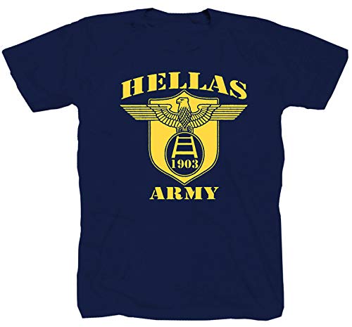Camiseta Hellas Army Calcio Ultras Fútbol Club Fan Ultra Group Fankurve, color azul azul marino XXL