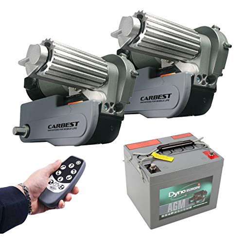 Carbest Cara-Move - Juego de maniobras automáticas (incluye batería de 40 Ah, cargador de carga máxima de 2250 kg, 1 y 2 ejes)