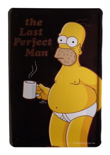 Cartel de Chapa The Last Man Simpsons 20 x 30 cm Diseño Retro 99
