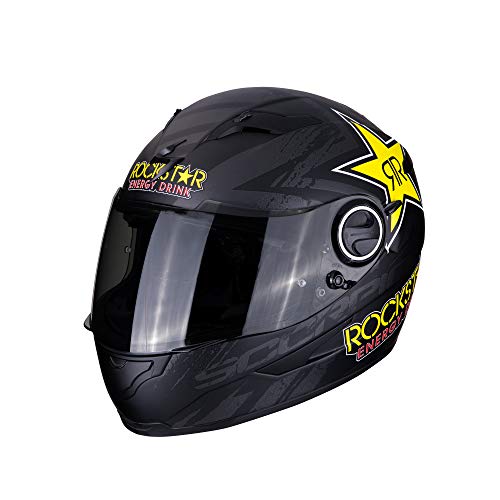 Casco de moto Scorpion EXO-490 Rockstar Matt Black-Yellow-Red, Negro/Amarillo, S