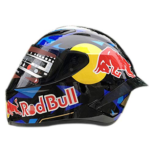 Casco de motocicleta de campo traviesa, integral Red Bull Casco de motocicleta de campo traviesa Certificación ECE para motocicleta de hombre Carreras de montaña B,XXL (63-64cm)