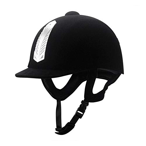 Casco ecuestre con media cubierta para casco ecuestre, cómodo sombrero de equitación transpirable, para hombres y mujeres, color negro