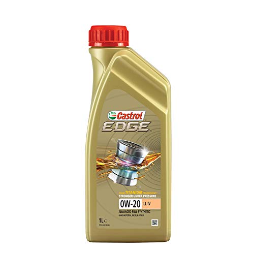 Castrol Aceite de motor, aceite de motor, aceite de motor, aceite de motor, gasolina 0W-20 Edge, tecnología de titanio, FST LL IV Longlife, 1 litro