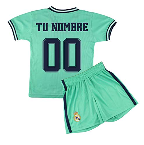 Champion's City Kit - Personalizable - Camiseta y Pantalón Infantil Tercera Equipación - Real Madrid - Réplica Autorizada