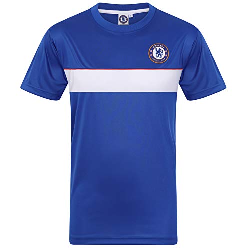 Chelsea FC - Camiseta Oficial de Entrenamiento - para Hombre - Poliéster - Azul Real - Franja Blanca - XXL
