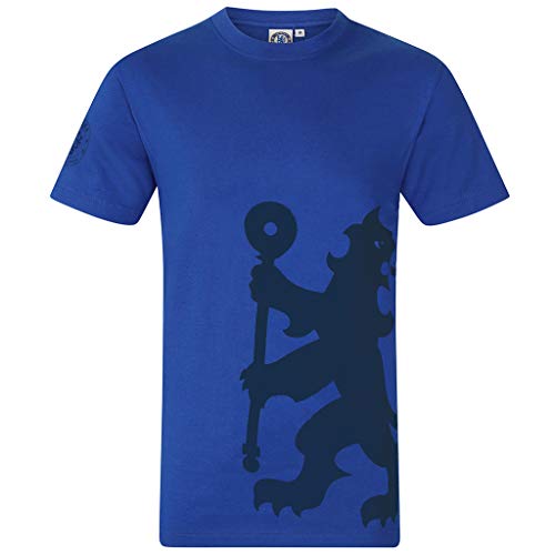 Chelsea FC - Camiseta Oficial para Hombre - Serigrafiada - Azul Real - Logo en la Manga - M