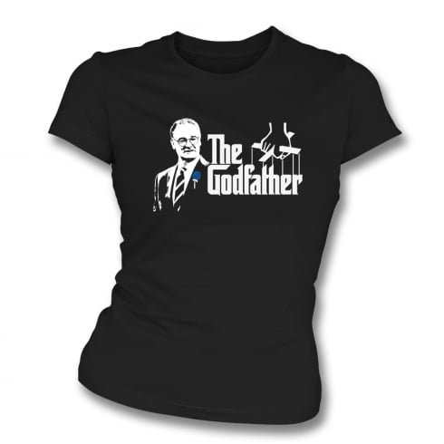 Claudio Ranieri - The Godfather (Leicester City) - Camiseta para Mujer (Talla pequeña (8-10), Color Negro