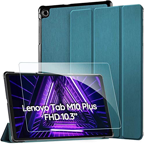 EasyAcc Funda Carcasa para Lenovo Tab M10 FHD Plus (2nd Gen) 10.3+ Protector Pantalla, Smart Cover Case con Soporte Función para Lenovo Tab M10 FHD Plus,Azul eléctrico