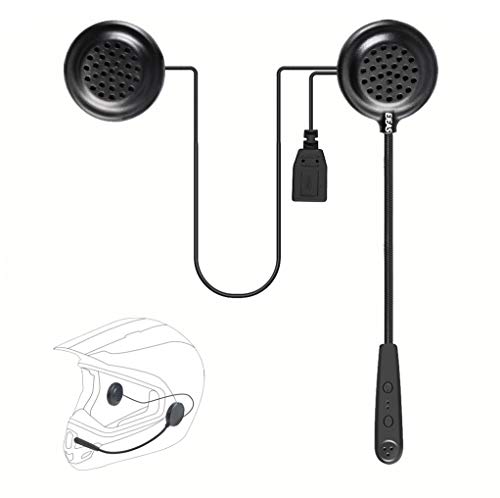 EJEAS E1 Auriculares para Casco de Motocicleta con Bluetooth 4.1, Manos Libres, Control de Ruido, Música Control de Llamada, Moto Casco Auricular Altavoces