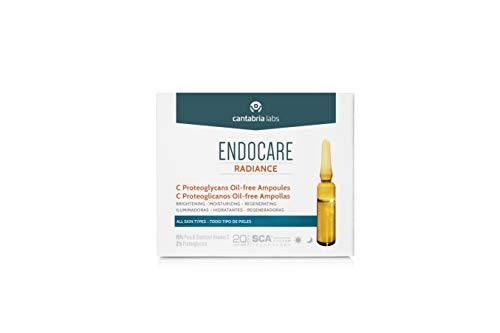 Endocare Radiance C Proteoglicanos Oil-Free - Ampollas Faciales Antiedad, Regeneradoras y Antioxidantes, con Vitamina C, Todo Tipo de Pieles, Negro, 30 Ampollas x 2Mililitros, 60 Mililitros
