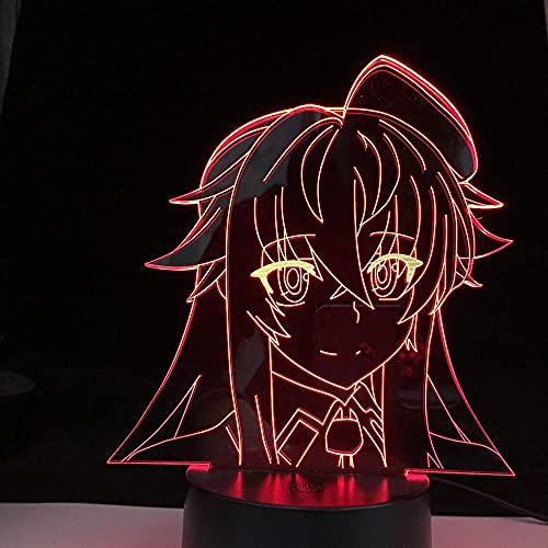 Escuela Secundaria DxD Anime Led Luz para la Decoración del Hogar Regalo de Cumpleaños Manga 3D Noche Lámpara Rias Gremory Escuela Secundaria DxD-7 Color No Remoto
