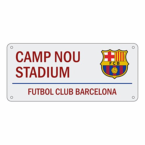 FC Barcelona Official - Placa de calle con escudo del equipo y texto Camp Nou Stadium (Talla Única) (Vino)