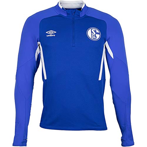 FC Schalke 04 - Camiseta de Entrenamiento de Manga Larga con Media Cremallera, Deutsche Bundesliga, Color Azul, tamaño XX-Large