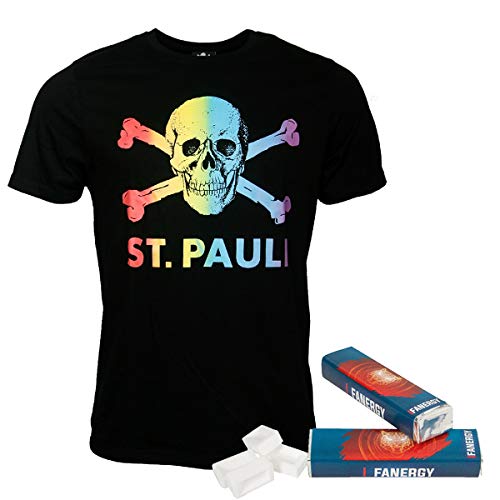 FC St. Pauli Camiseta arcoíris CSD negro + 2 x Fanergy Uva azúcar (L)