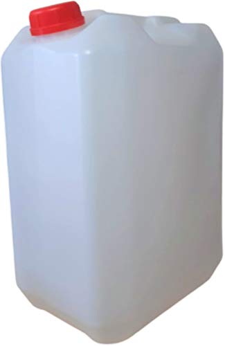 Garrfa bidón 25 litros Apilable Uso Alimentario Homologado ADR Transparente Boca Ancha Ideal Agua Gasolina Químicos Depósito Aire Acondicionado Camping Furgoneta Camper Resistente