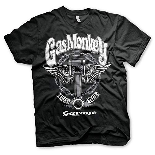 Gas Monkey Garage Officially Licensed - Big Piston T-Shirt Camiseta T Shirt GMG - 100% Oficial (Medium)
