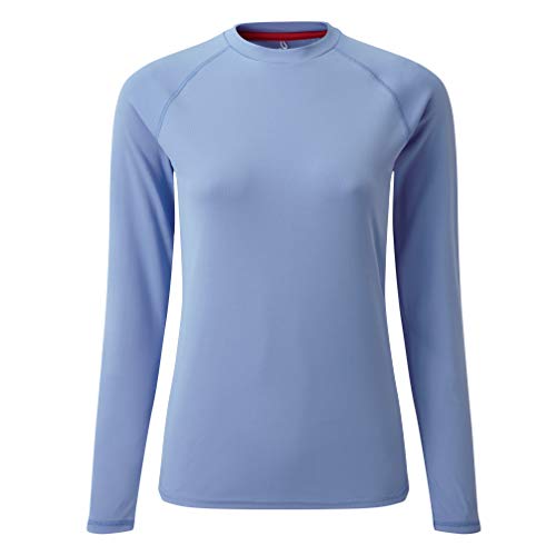 Gill Camiseta de Pesca de Secado rápido con Cuello Redondo UV Tec para Mujer, Color Azul Claro, 6