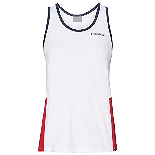 Head Club Tank Top W Camisetas, Mujer, Blanco, Rojo, Medium