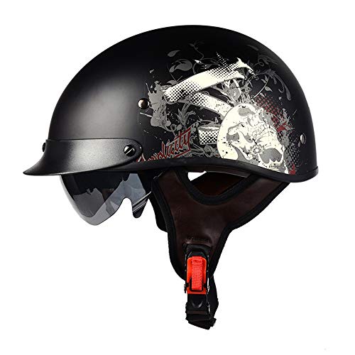Helmets Casco para Moto | Jet Casco Sprint |con Gafas de Piloto,Certificación ECE Cascos Scooter Universal para Moto Medio Casco Abierto Casco de protección para Motocicleta (57-58)