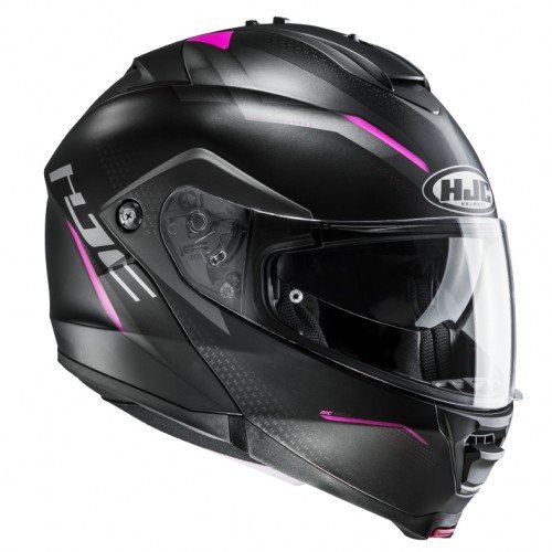 HJC Helmets 2379_26918 Casco de Moto-HJC IS MAX II DOVA MC8SF-L, Hombre, Negro/Rosa, L