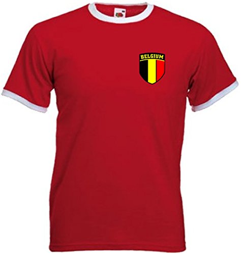 Invicta Screen Printers Belgium Belga Camiseta de Equipo de fútbol de Estilo Retro de Bélgica (Small)