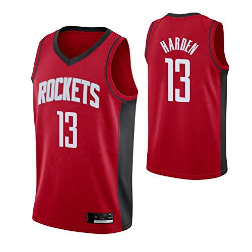 Jerseys De Baloncesto De Los Hombres, NBA Houston Rockets # 13 James Harden - Camiseta De Ropa Sin Mangas Classic Sport, Tapas De Uniformes De Tela Confort,Rojo,L(175~180CM)