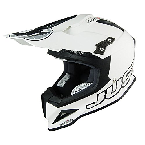 Just 1 Helmets - J12 Solid Casco de Motocross, Blanco, M