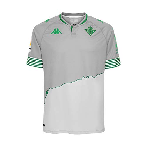 Kappa Tercera equipación Real Betis, Camiseta, Hombre, Gris/Verde, M