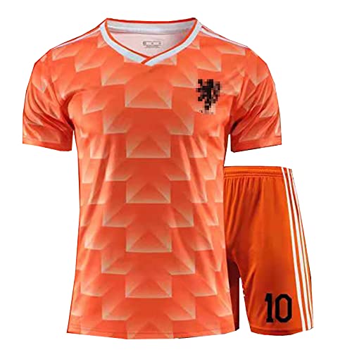 KCPERMAN 1988 Retro Jersey de fútbol Adecuado para Holanda Legendaria Star # 14 Cruyff Soccer Jersey, Fútbol Sportswear Traje Camiseta Corta No number-16