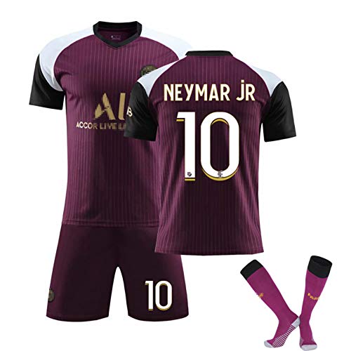 KCPERMAN 2020/21 de Distancia de la Jersey de fútbol de Distancia para PSG # 7 Mbappé # 10 Neymar # 11 di María Soccer Jersey, Fútbol Sportswear Traje Camiseta T-Shirt Shorts #10-L