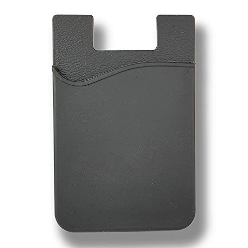 KSTORE365 Tarjetero Porta Tarjetas Adhesivo para Móviles De Silicona (Negro)