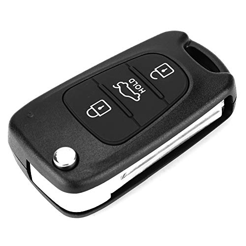 La llave del coche - Flip 3 botón del control remoto Key Fob la cubierta del caso de Shell Compatible con KIA Sportage Rondo Alma Río