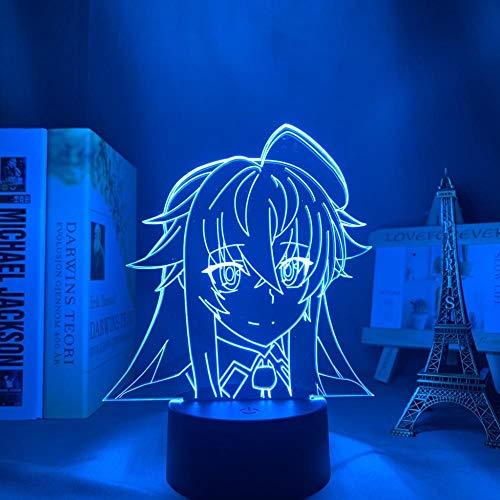 Lámpara de anime 3D de la escuela secundaria DxD llevó luz para la decoración del hogar regalo de cumpleaños manga noche Rias Gremory High School DxD-Touch Control