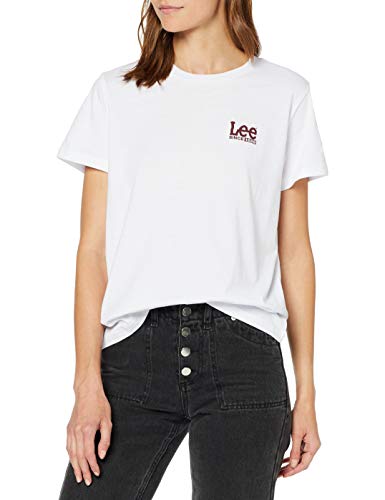 Lee Logo tee Camiseta, Blanco (White White 14), X-Small para Mujer