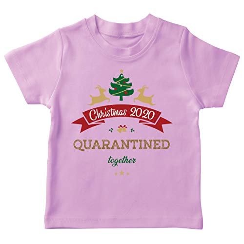 lepni.me Camiseta para Niños Navidad 2020 en Cuarentena Quntos Año del Desgaste del Encierro (9-11 Years Rosado Multicolor)