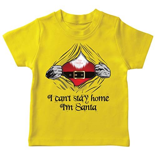 lepni.me Camiseta para Niños No Puedo Quedarme en Casa Soy Santa 2020 Navidad Equipo de Bloqueo (5-6 Years Amarillo Multicolor)