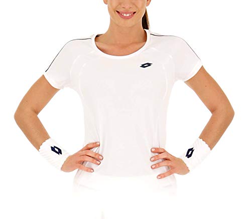 Lotto Camiseta Squadra PL para Mujer, Color Blanco, Gris Oscuro, Talla L