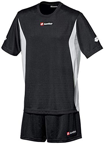 Lotto Sport Shirt mit Short Kit Stars - Camiseta de equipación de fútbol para Hombre, Color Negro, Talla L
