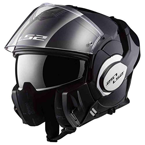 LS2, casco de moto modular VALIANT negro, S