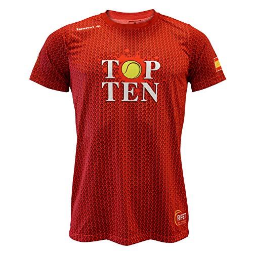 Luanvi Edición Limitada Camiseta técnica Top Ten, Hombre, Rojo, L (52-70cm)
