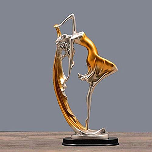LZLYER Decoración Del Hogar Adornos Estatuas Creativas Pequeña Decoración Amarilla Contemporánea para el Hogar Y la Oficina - Escultura de Mujer Libro de Lectura en una Repisa 22.3 * 11 * 6_B