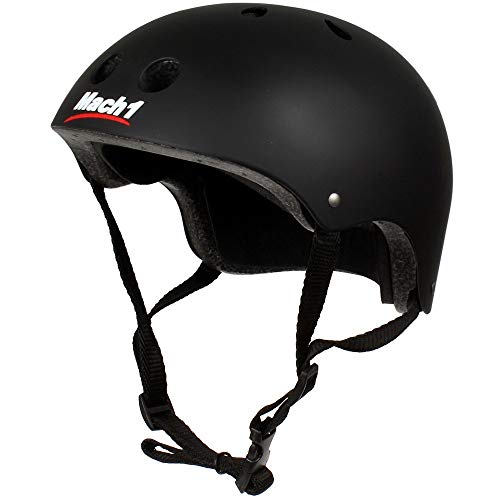 Mach1 ® Casco Skater Casco, Casco para bicicleta, BMX de casco, patines en línea de casco para Skater, Bremssattel Boli, negro mate